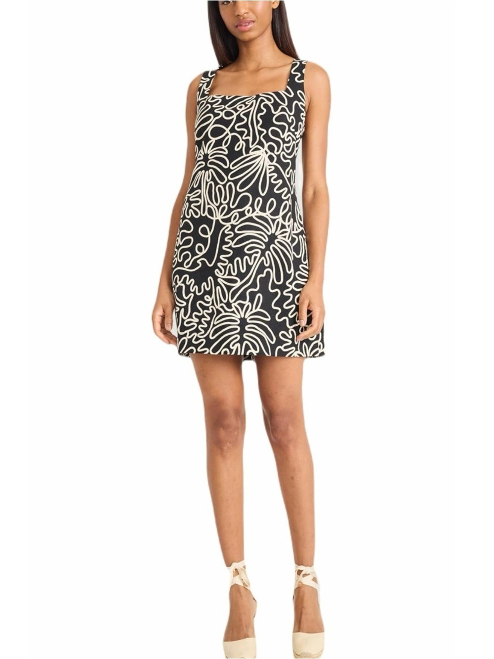 Clover and Sloane Black White A-Line Mini Dress Size 14
